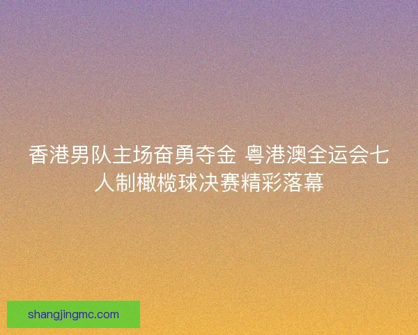 香港男队主场奋勇夺金 粤港澳全运会七人制橄榄球决赛精彩落幕